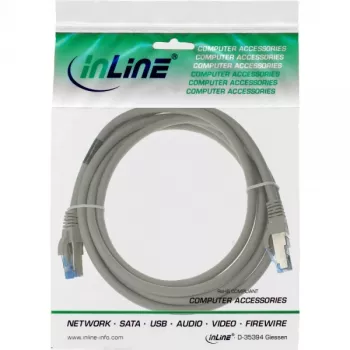 InLine Καλώδιο δικτύου S/FTP PiMF Cat.6A αλογονούχο 500MHz γκρι 15m