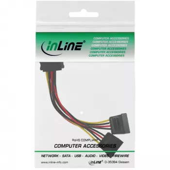 InLine Καλώδιο τροφοδοσίας SATA Y Υποδοχή SATA / 2x Βύσμα SATA 0,15 m