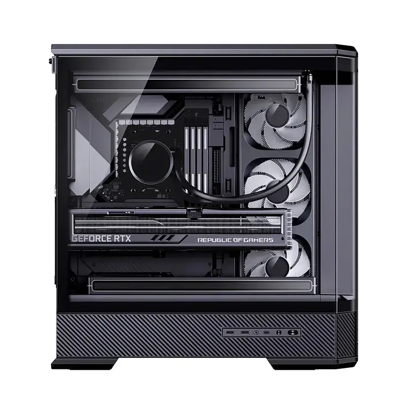 Κουτί υπολογιστή Jonsbo D400 Midi Tower ATX Tempered Glass – μαύρο
