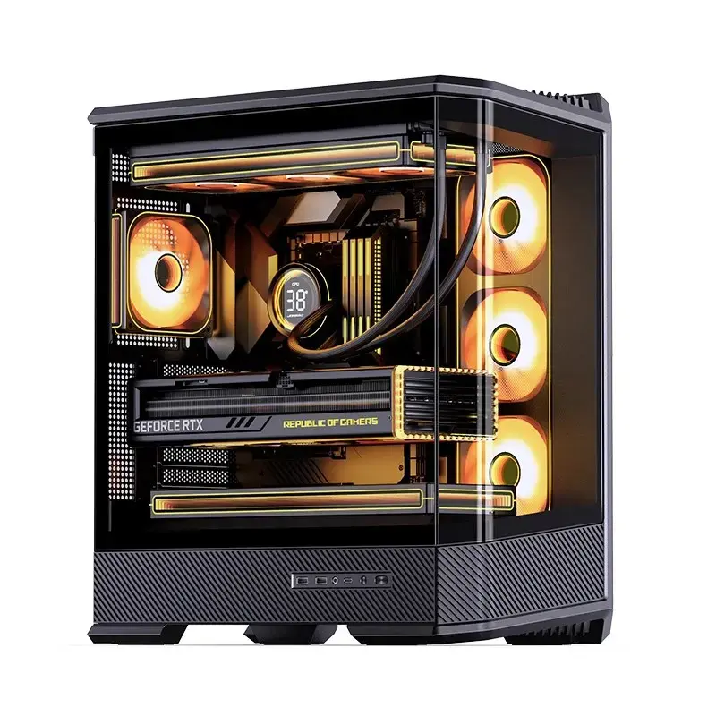 Κουτί υπολογιστή Jonsbo D400 Midi Tower ATX Tempered Glass – μαύρο