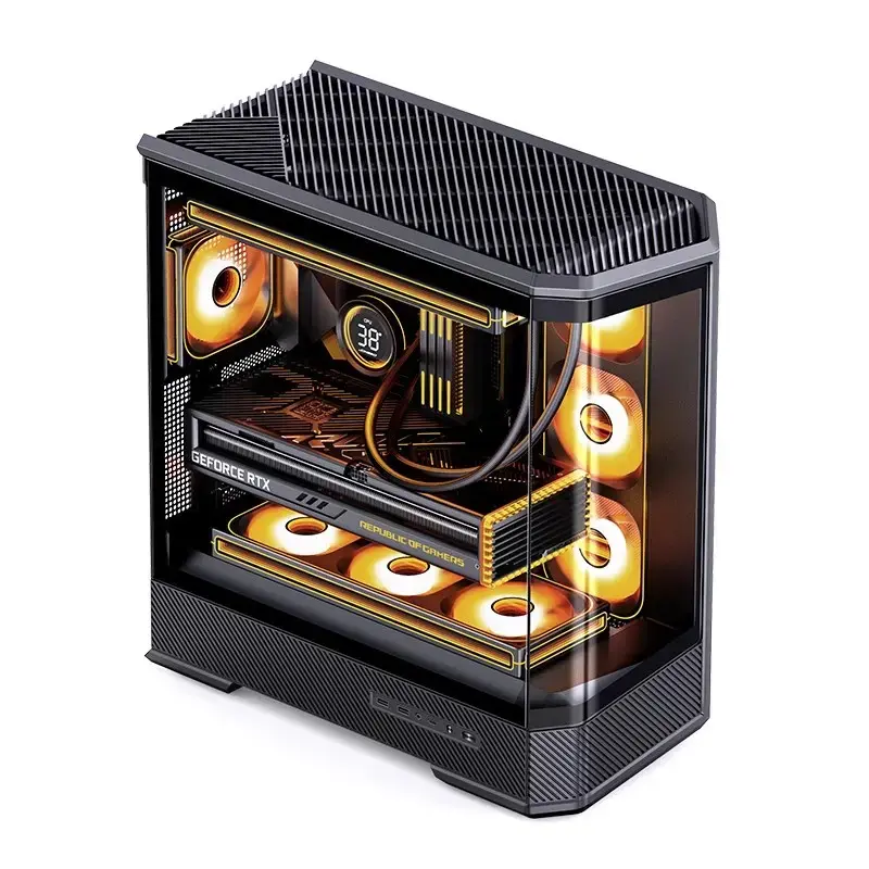 Κουτί υπολογιστή Jonsbo D400 Midi Tower ATX Tempered Glass – μαύρο