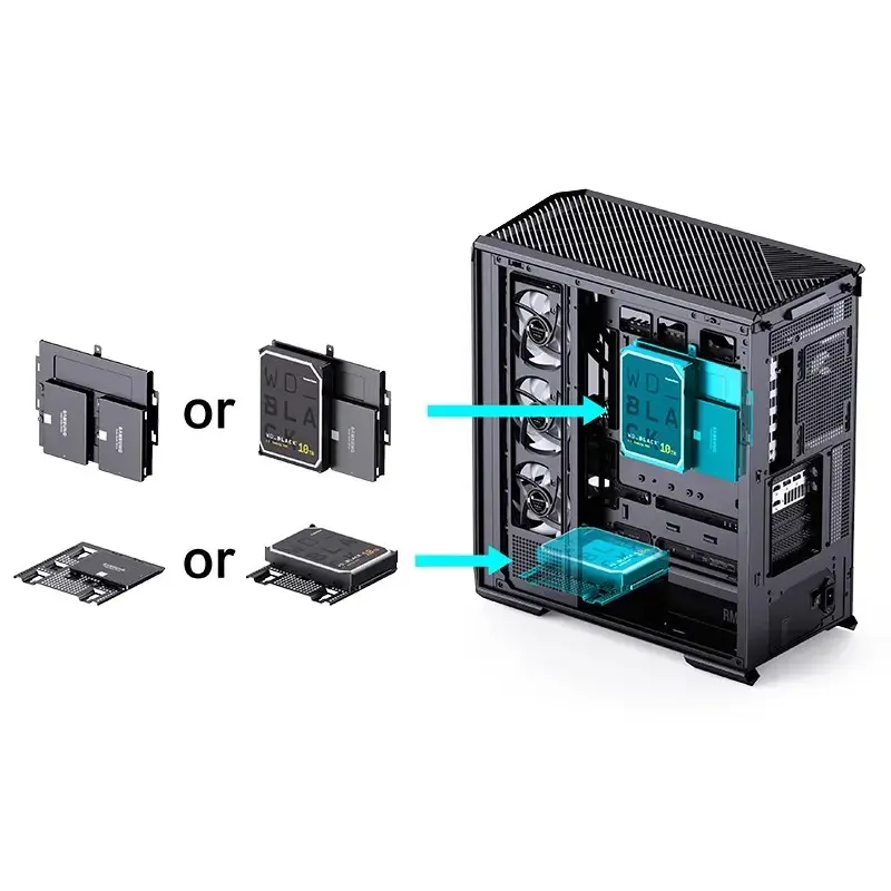 Κουτί υπολογιστή Jonsbo D400 Midi Tower ATX Tempered Glass – μαύρο