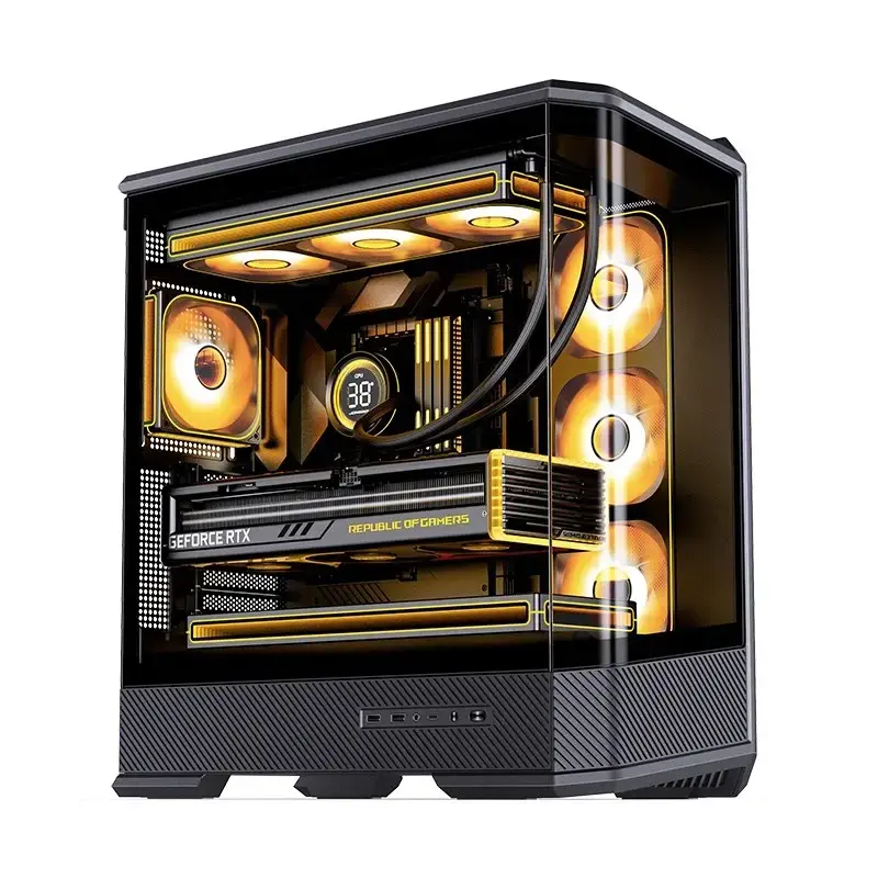 Κουτί υπολογιστή Jonsbo D400 Midi Tower ATX Tempered Glass – μαύρο