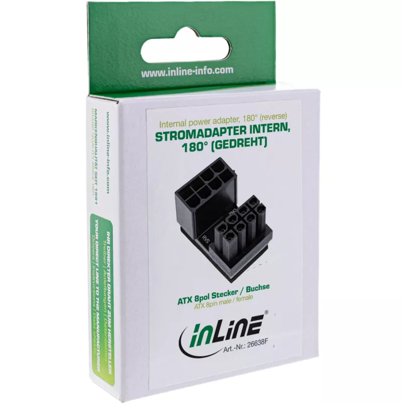 InLine Εσωτερικός Αντάπτορας Τροφοδοσίας, 180° ATX 8-Pin Βύσμα Αρσενικό/Θηλυκό (Reverse)