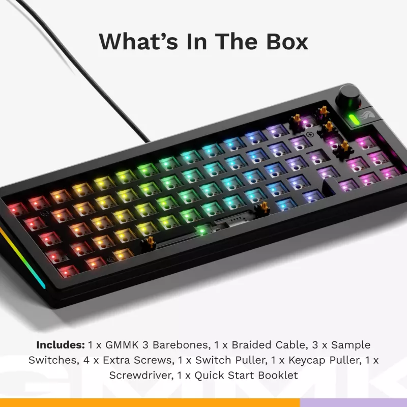 Glorious Gaming GMMK 3 65% Barebones Wired Μαύρο - ISO