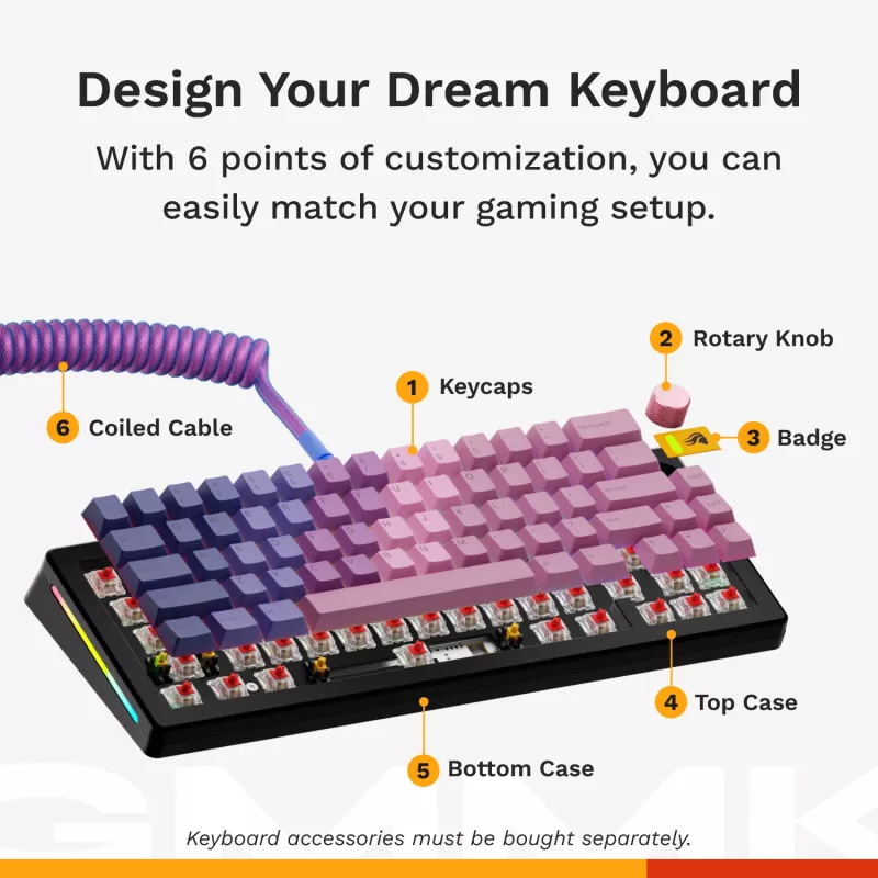 Glorious Gaming GMMK 3 65% Barebones Wired Μαύρο - ISO