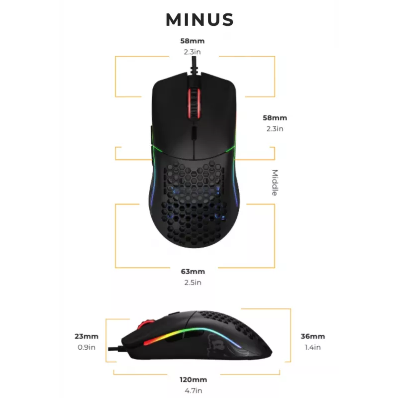 Glorious Gaming Glorious Model O- Ποντίκι Regular (Μαύρο), Δεξιόχειρας, Οπτικό, USB Type-A, 3200 DPI, Μαύρο