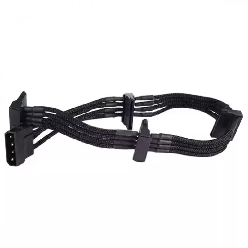 SilverStone SST-PP07-BTSB καλώδιο προέκτασης από Molex 4 ακίδων σε 4x SATA, 300 mm, μαύρο