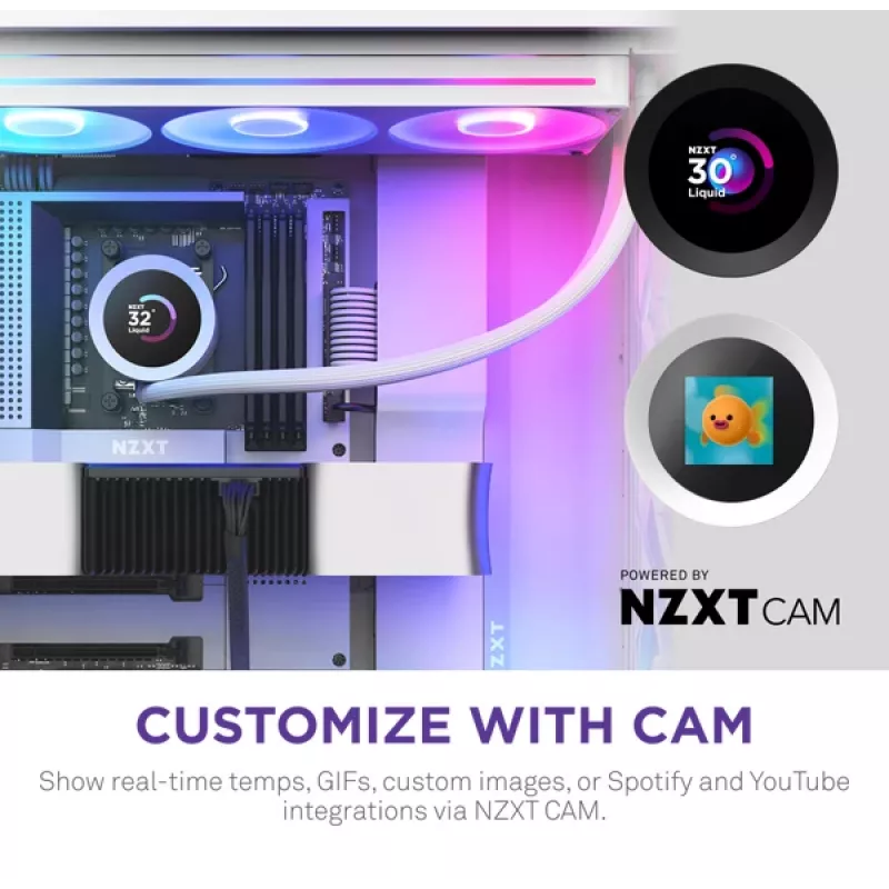 Υδρόψυκτρο All-in-One NZXT Kraken Plus 360 RGB Λευκό 500–2400 U/min