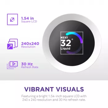 Υδρόψυκτρο CPU All-in-one NZXT Kraken Plus RGB 240 — Ανεμιστήρες 120 mm, ρουλεμάν FDB, λευκό