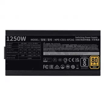 Τροφοδοτικό COOLER MASTER Mwe 1250 V2 Gold Πλήρως Modular 1250 W ATX Μαύρο