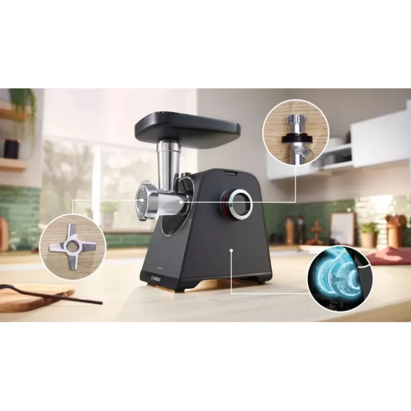 Bosch Serie 4 MFWS440B Κιμάς μηχανή 1900 W, μαύρη, ασημί