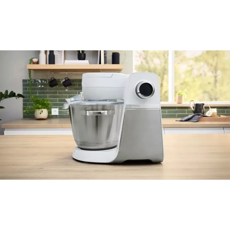 Bosch Serie 6 MUMS6EW22 κουζινομηχανή, 1600 W, σετ ζαχαροπλαστικής, εξάρτημα μπλέντερ, λευκό/ανοξείδωτο ατσάλι