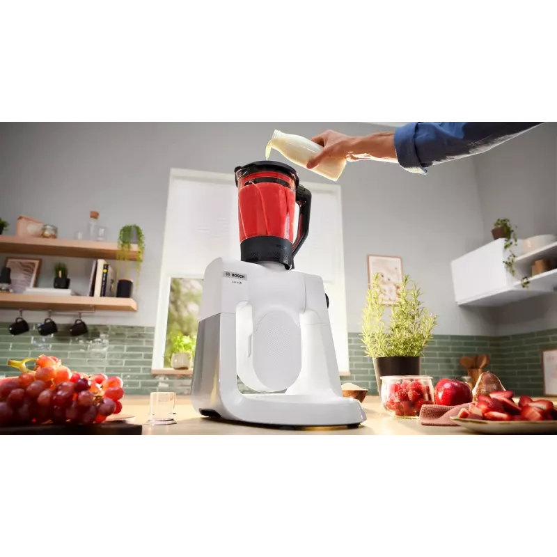 Bosch Serie 6 MUMS6EW22 κουζινομηχανή, 1600 W, σετ ζαχαροπλαστικής, εξάρτημα μπλέντερ, λευκό/ανοξείδωτο ατσάλι