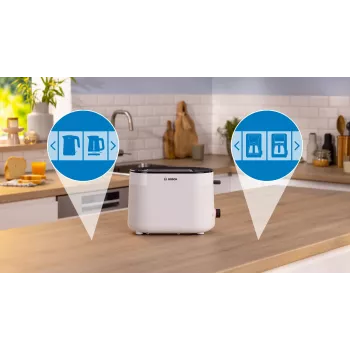 Bosch TAT2M121 Τοστιέρα 6 2 Φέτες 950 W Λευκή