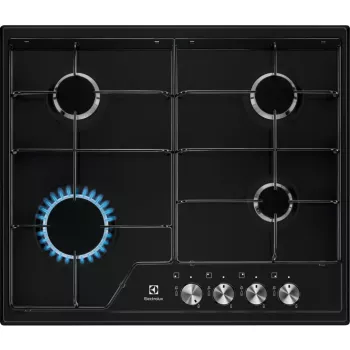Electrolux EGS6424K, Μαύρο, Εντοιχιζόμενη, 60 cm, Αέριο, 4 εστίες