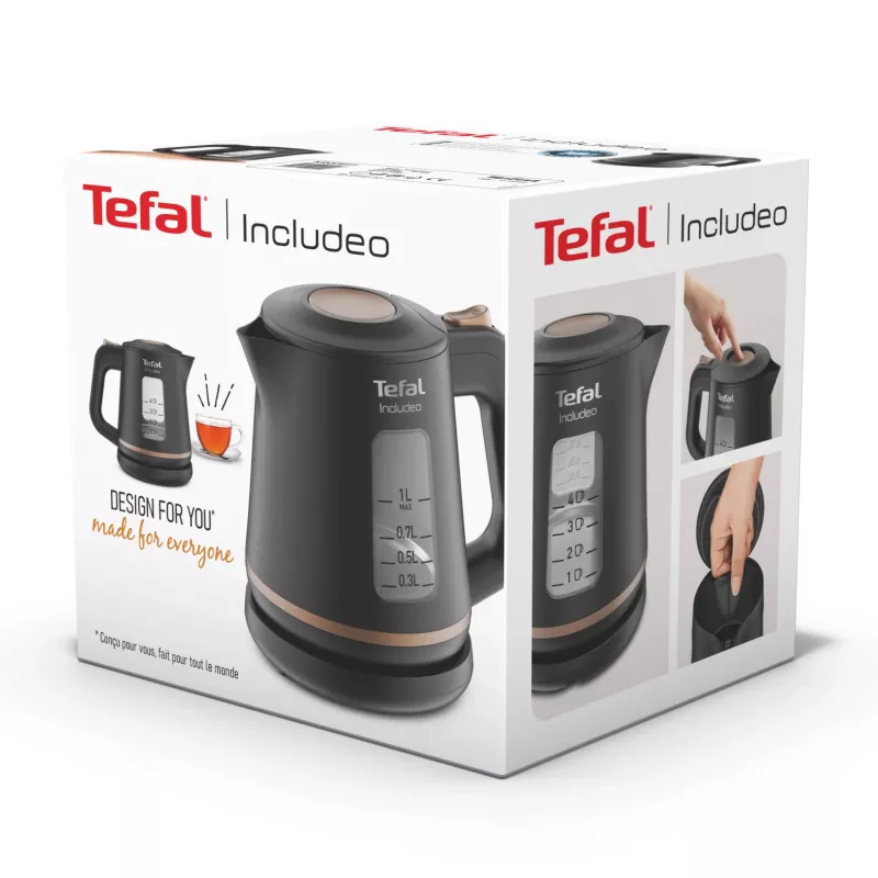 Tefal Includeo KI5338 Βραστήρας 1 L 2400 W Μαύρος