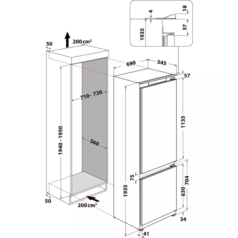 Whirlpool SP40 812 EU 2 Εντοιχιζόμενη 400 L Λευκή
