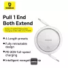 BASEUS Free2pull Expandable USB C To Ip Ligtning Fast Charging Καλώδιο 1 M 20 W Λευκό