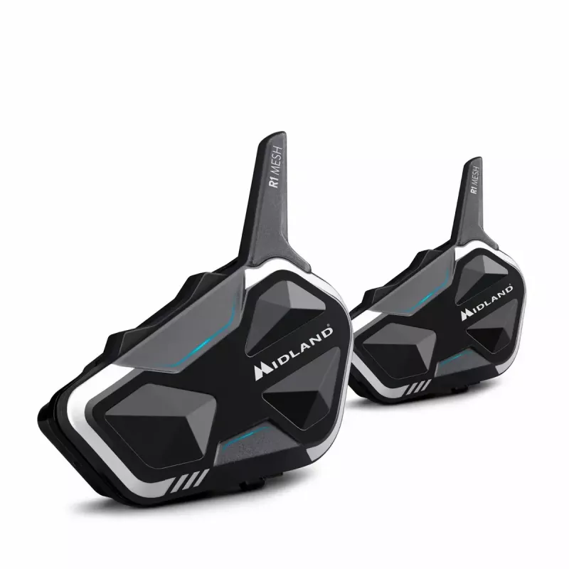 Midland R1 Mesh Intercom Μέγιστη εμβέλεια 2000 m Αδιάβροχο μαύρο λευκό