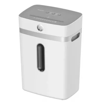 Καταστροφέας εγγράφων HP OneShred 12CC κοπή σε σωματίδια P-4 χωρητικότητα 12 φύλλων πλάτος 22 cm κάδος 23 L 4×35 mm 65 dB λευκό