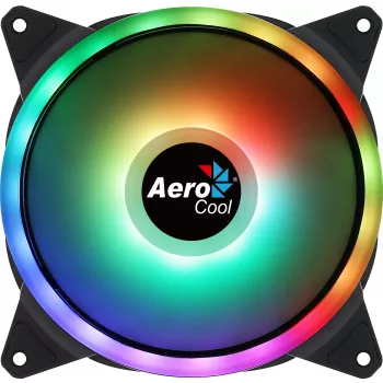 Ανεμιστήρας PC Aerocool DUO14 14cm ARGB LED Dual Ring Antivibration 6-Pin Μαύρο