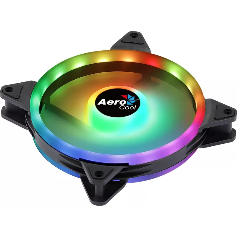 Ανεμιστήρας PC Aerocool DUO14 14cm ARGB LED Dual Ring Antivibration 6-Pin Μαύρο