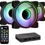 Aerocool MIRAGE12PRO Kit 3xFan PC 12cm ARGB 6 Pins Hub Silent Μαύρο