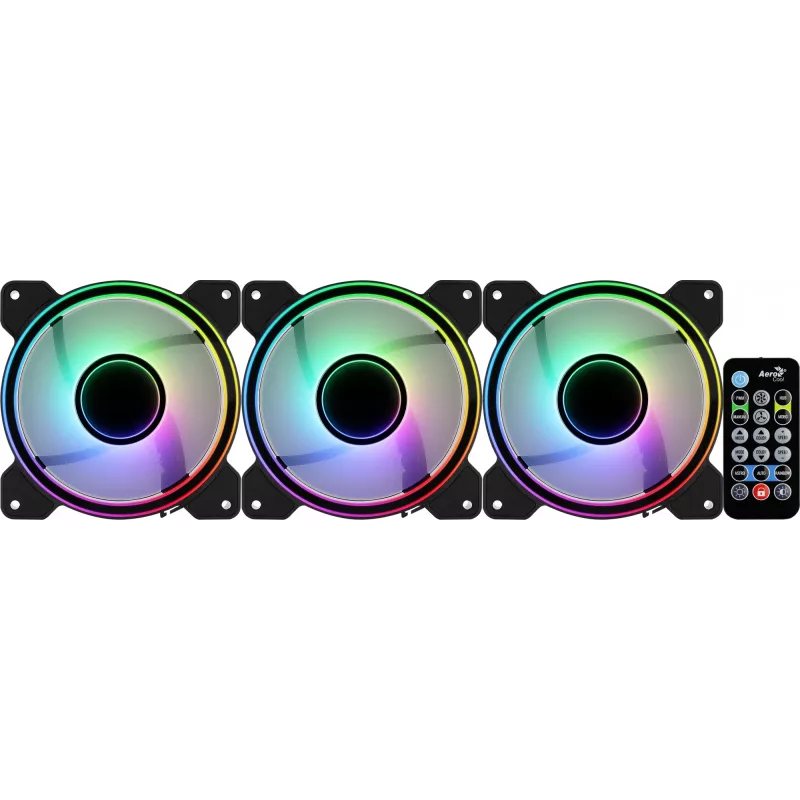 Aerocool MIRAGE12PRO Kit 3xFan PC 12cm ARGB 6 Pins Hub Silent Μαύρο