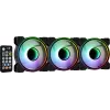 Aerocool MIRAGE12PRO Kit 3xFan PC 12cm ARGB 6 Pins Hub Silent Μαύρο