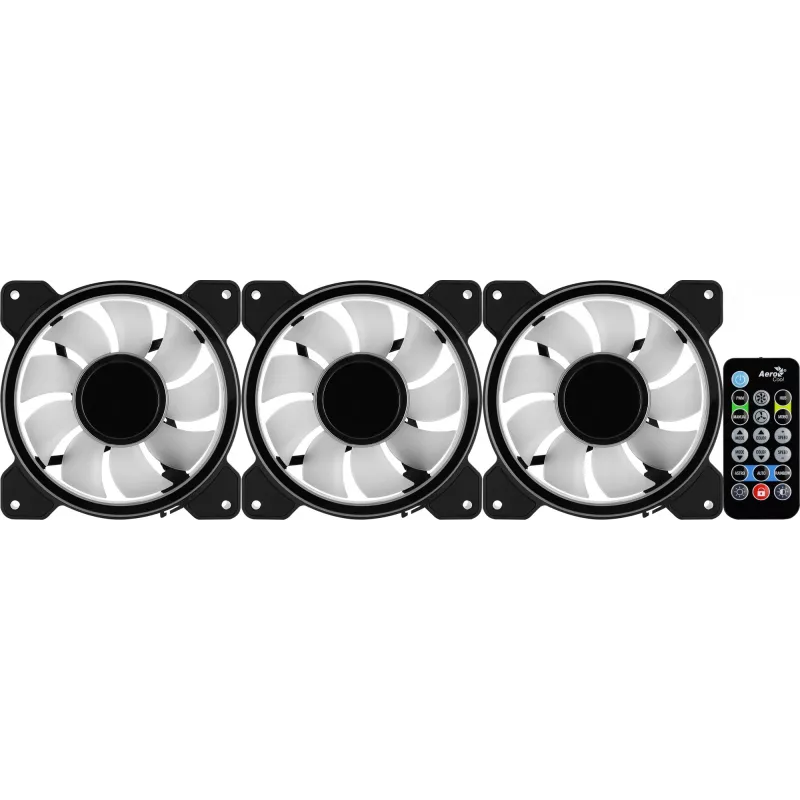 Aerocool MIRAGE12PRO Kit 3xFan PC 12cm ARGB 6 Pins Hub Silent Μαύρο