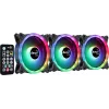Aerocool DUO12PRO Kit 3x Ανεμιστήρες 12 cm ARGB LED Dual-Ring Antivibration 6 Pins, μαύρο