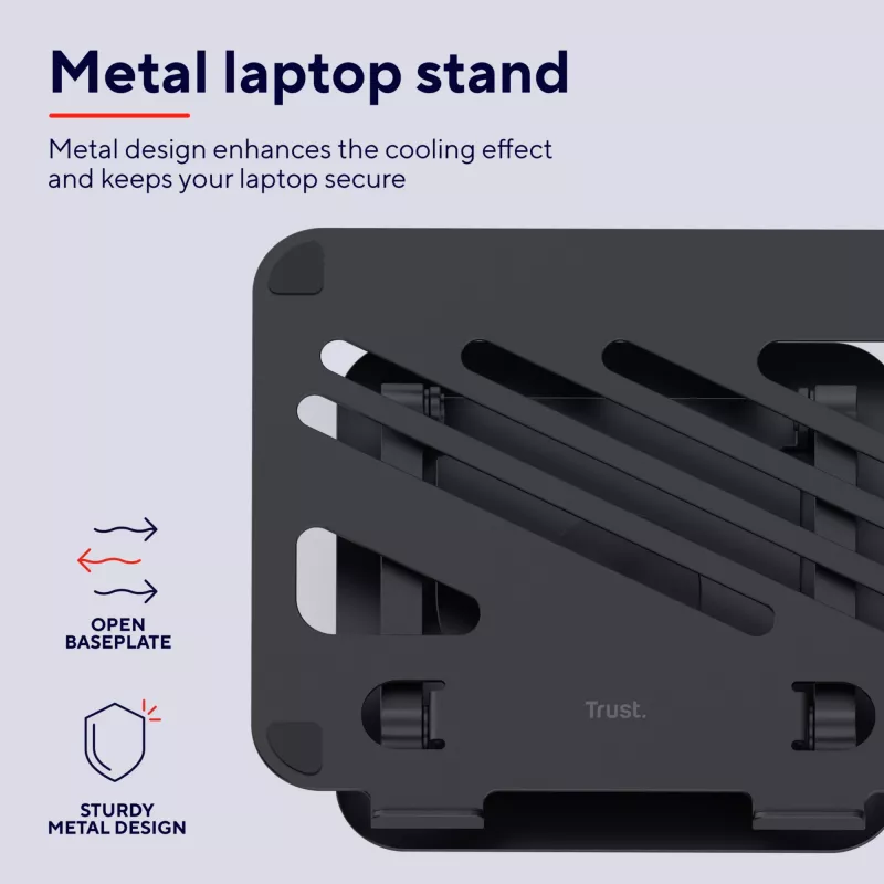 Trust Zeff Βάση laptop Μαύρο 40,6 cm (16 ίντσες)