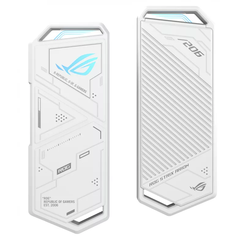 Θήκη SSD ASUS ROG Strix Arion White Edition — M.2 PCIe, USB Type-C 10 Gbit/s, για έναν SSD