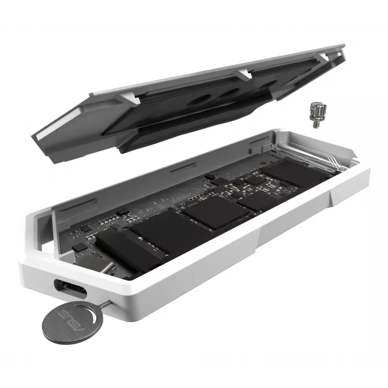 Θήκη SSD ASUS ROG Strix Arion White Edition — M.2 PCIe, USB Type-C 10 Gbit/s, για έναν SSD