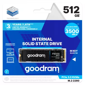 Goodram PX500 GEN.3 SSDPR-PX500-512-80-G3 εσωτερικός solid-state δίσκος 512 GB M.2 PCI Express 3.0 NVMe 3D NAND