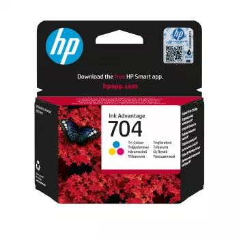 HP 704 Tri-color Original Ink Advantage μελανοταινία, κυανό, ματζέντα, κίτρινο, 1 τεμ., 200 σελίδες