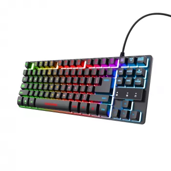Trust GXT 833 Thado Πληκτρολόγιο Gaming USB Ολλανδικό Μαύρο, Ασημί