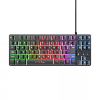 Trust GXT 833 Thado Πληκτρολόγιο Gaming USB Ολλανδικό Μαύρο, Ασημί