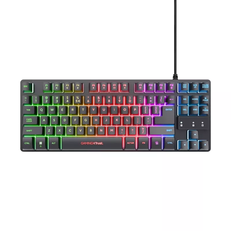 Trust GXT 833 Thado Πληκτρολόγιο Gaming USB Ολλανδικό Μαύρο, Ασημί