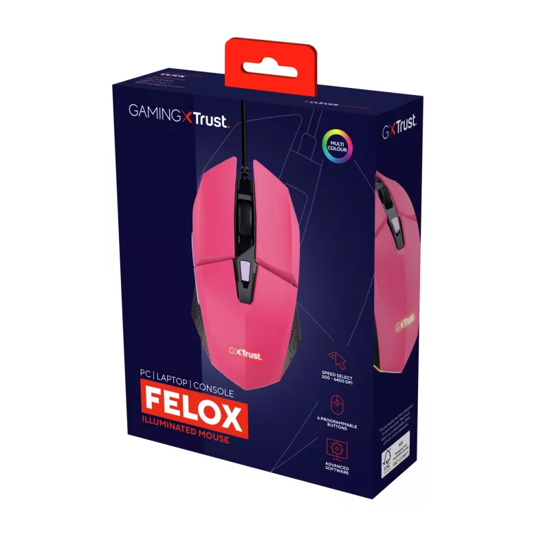 Trust GXT 109P FELOX Ποντίκι Gaming αμφίχειρο USB Type-A 6400 DPI