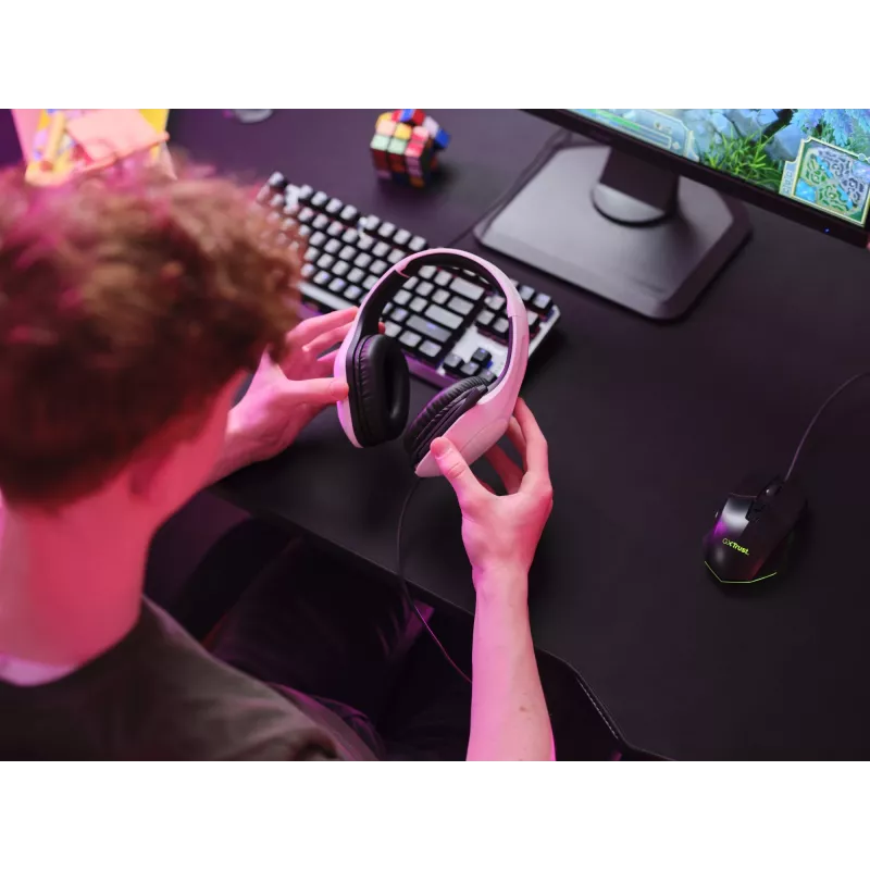 Trust GXT 415W Zirox Ακουστικά Ενσύρματα Head-band Gaming Λευκό