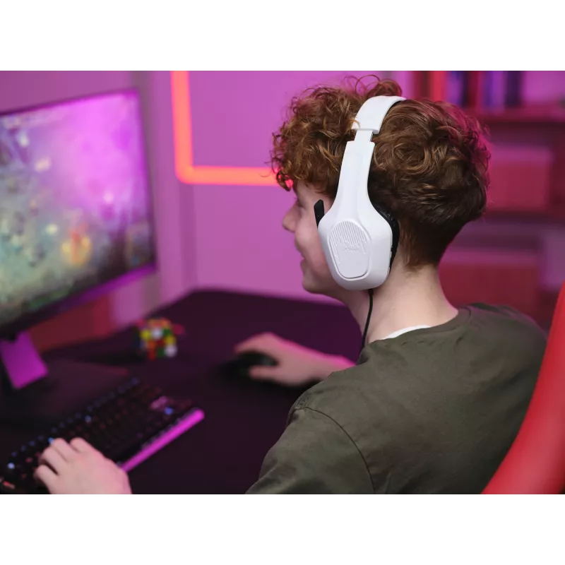 Trust GXT 415W Zirox Ακουστικά Ενσύρματα Head-band Gaming Λευκό