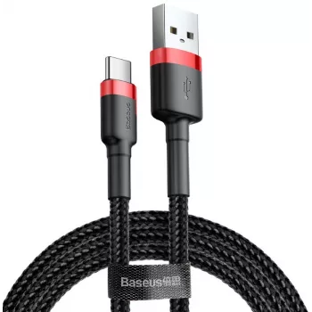 BASEUS Πλεκτό καλώδιο ταχείας φόρτισης Cafule - USB Type-A σε Type-C 2A - 2 m - μαύρο (νάιλον)