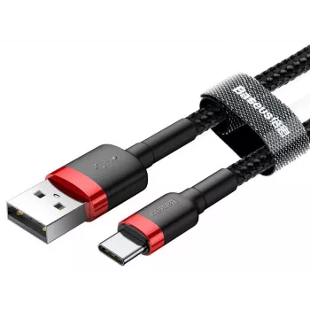 BASEUS Πλεκτό καλώδιο ταχείας φόρτισης Cafule - USB Type-A σε Type-C 2A - 2 m - μαύρο (νάιλον)