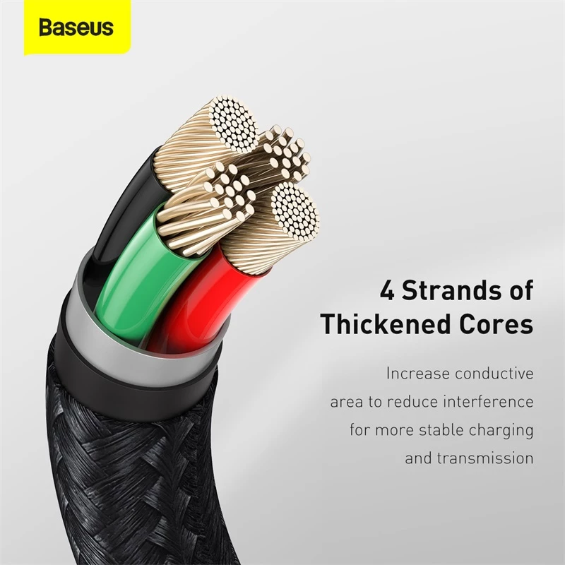 BASEUS Καλώδιο μεταφοράς δεδομένων Fast Charge Cafule - USB Type-A σε Lightning - 480 Mbit/s (2,4 A PD) - 1 m - μαύρο