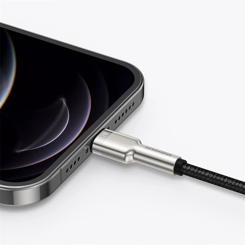 BASEUS Καλώδιο μεταφοράς δεδομένων Fast Charge Cafule - USB Type-A σε Lightning - 480 Mbit/s (2,4 A PD) - 1 m - μαύρο