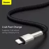 BASEUS Καλώδιο μεταφοράς δεδομένων Fast Charge Cafule - USB Type-A σε Lightning - 480 Mbit/s (2,4 A PD) - 1 m - μαύρο