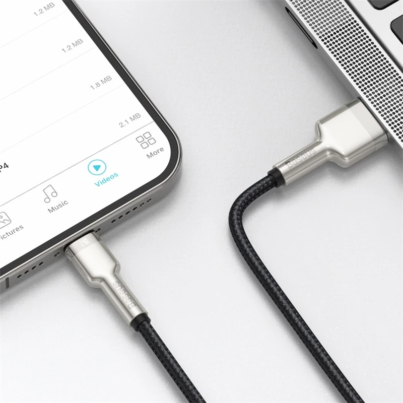 BASEUS Καλώδιο μεταφοράς δεδομένων Fast Charge Cafule - USB Type-A σε Lightning - 480 Mbit/s (2,4 A PD) - 1 m - μαύρο