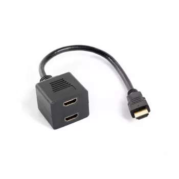 Διαχωριστής βίντεο HDMI LANBERG AD-0019-BK — 2 έξοδοι HDMI, Full HD 1920x1080, καλώδιο 0,2 m, μαύρο